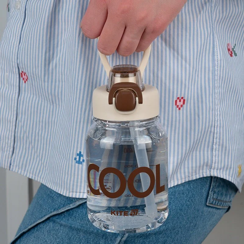 Bidon na wodę ze słomką 700 ml bpa free beżowy Kite - Image 3