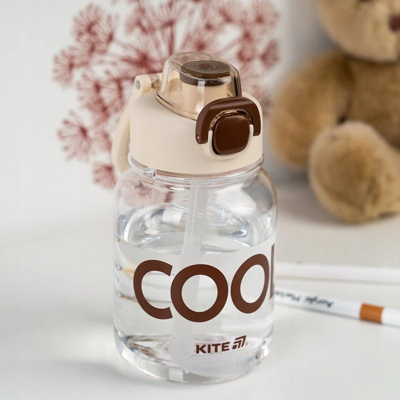 Bidon na wodę ze słomką 700 ml bpa free beżowy Kite - Image 4