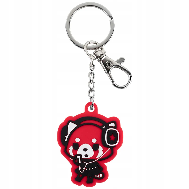 Gumowy brelok 3D Aggretsuko do plecaka kluczy i portfela