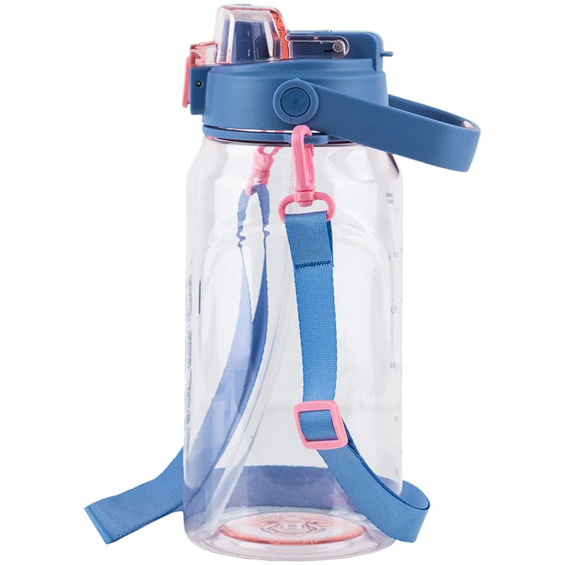 Butelka na wodę z ustnikiem do trening, do szkoły 1500 ml różowa - Image 6