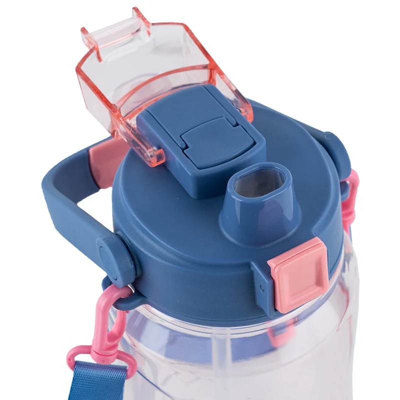 Butelka na wodę z ustnikiem do trening, do szkoły 1500 ml różowa - Image 7