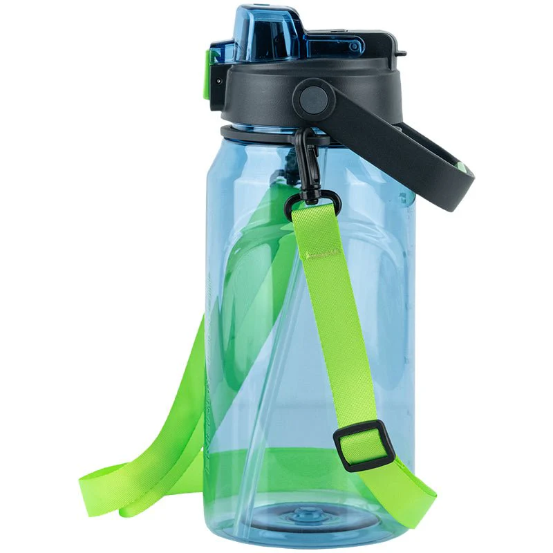 Butelka na wodę z ustnikiem do trening, do szkoły 1500 ml niebieska - Image 5
