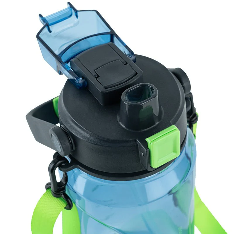 Butelka na wodę z ustnikiem do trening, do szkoły 1500 ml niebieska - Image 6