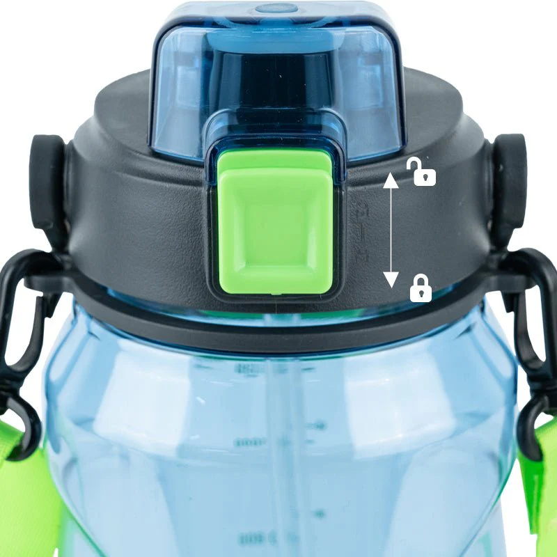 Butelka na wodę z ustnikiem do trening, do szkoły 1500 ml niebieska - Image 8