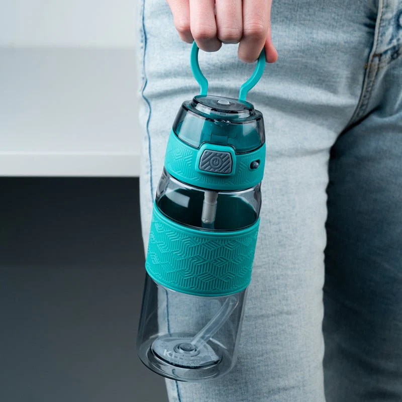 Butelka na wodę do szkoły z ustnikiem 600 ml niebieska - Image 2