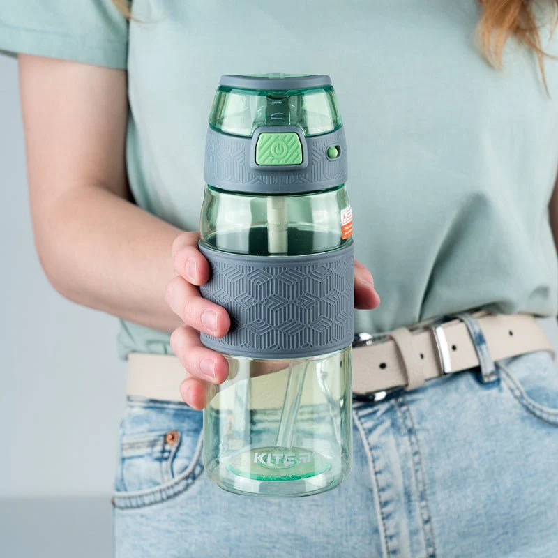 Butelka na wodę z ustnikiem 600 ml zielona - Image 2