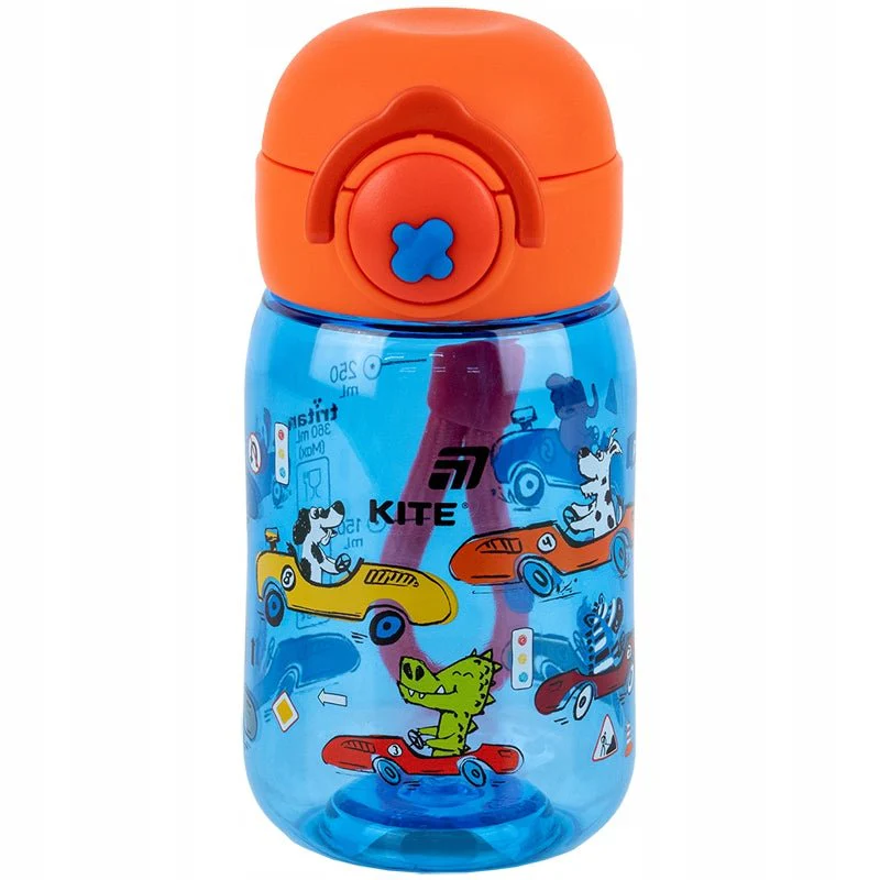Bidon bez BPA, ftalanów i PCV dla dzieci Kite Cars 360 ml – szczelny i lekki