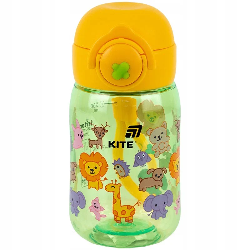 Butelka na wodę Kite Zoo dla dzieci żółty 360 ml  z filtrem
