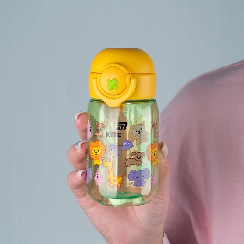 Butelka na wodę Kite Zoo dla dzieci żółty 360 ml  z filtrem - Image 2
