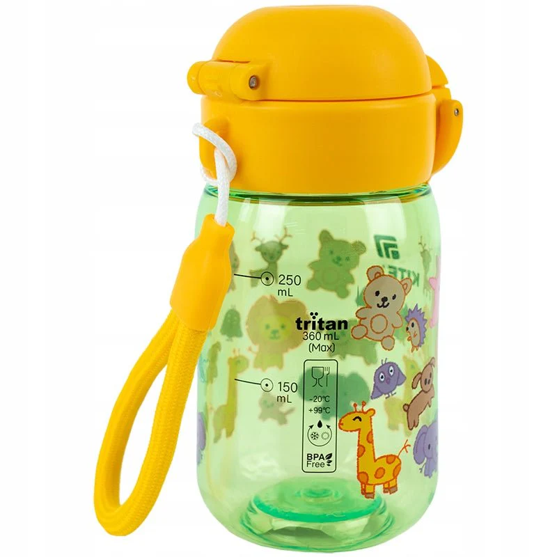 Butelka na wodę Kite Zoo dla dzieci żółty 360 ml  z filtrem - Image 3