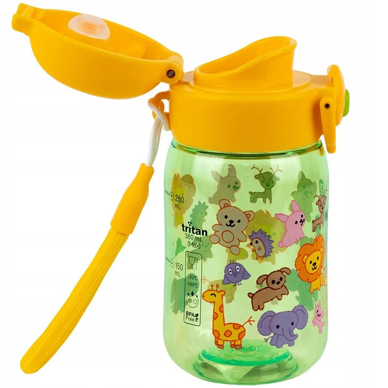 Butelka na wodę Kite Zoo dla dzieci żółty 360 ml  z filtrem - Image 4