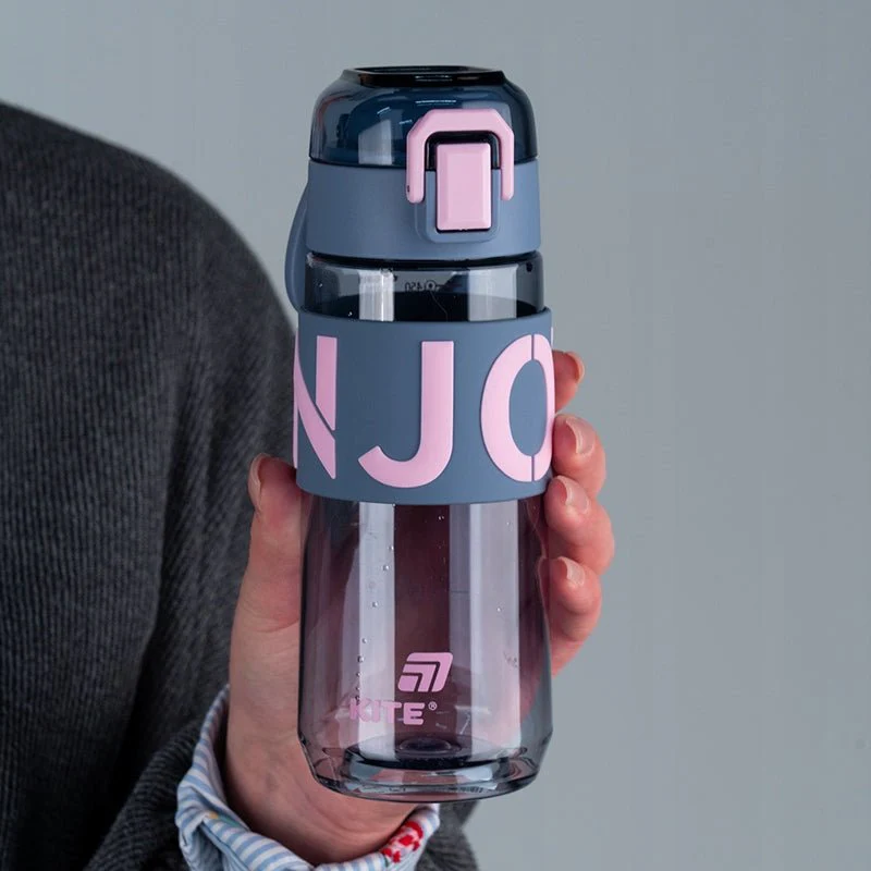 Butelka na wodę do szkoły na siłownię 550 ml z sitkiem szary - Image 2