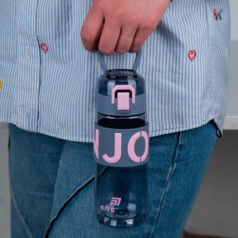 Butelka na wodę do szkoły na siłownię 550 ml z sitkiem szary - Image 3