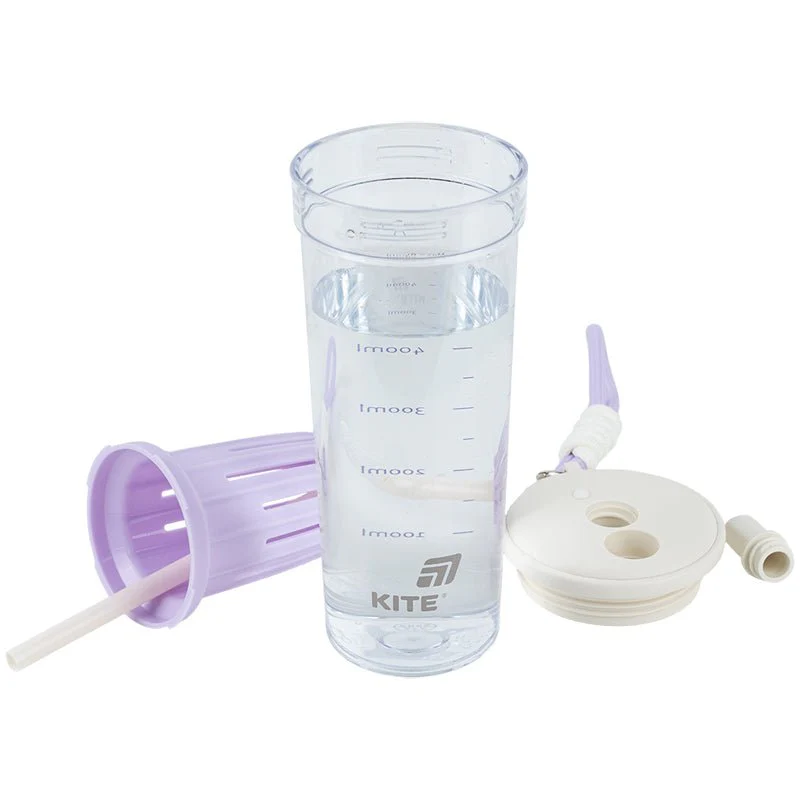 Butelka na wodę kubek z rurką 650ml z sitkiem fioletowy Kite - Image 3