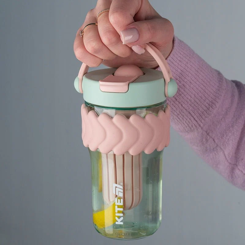Butelka na wodę z ustnikiem z wkładem na owoce zielony 800 ml kite - Image 4