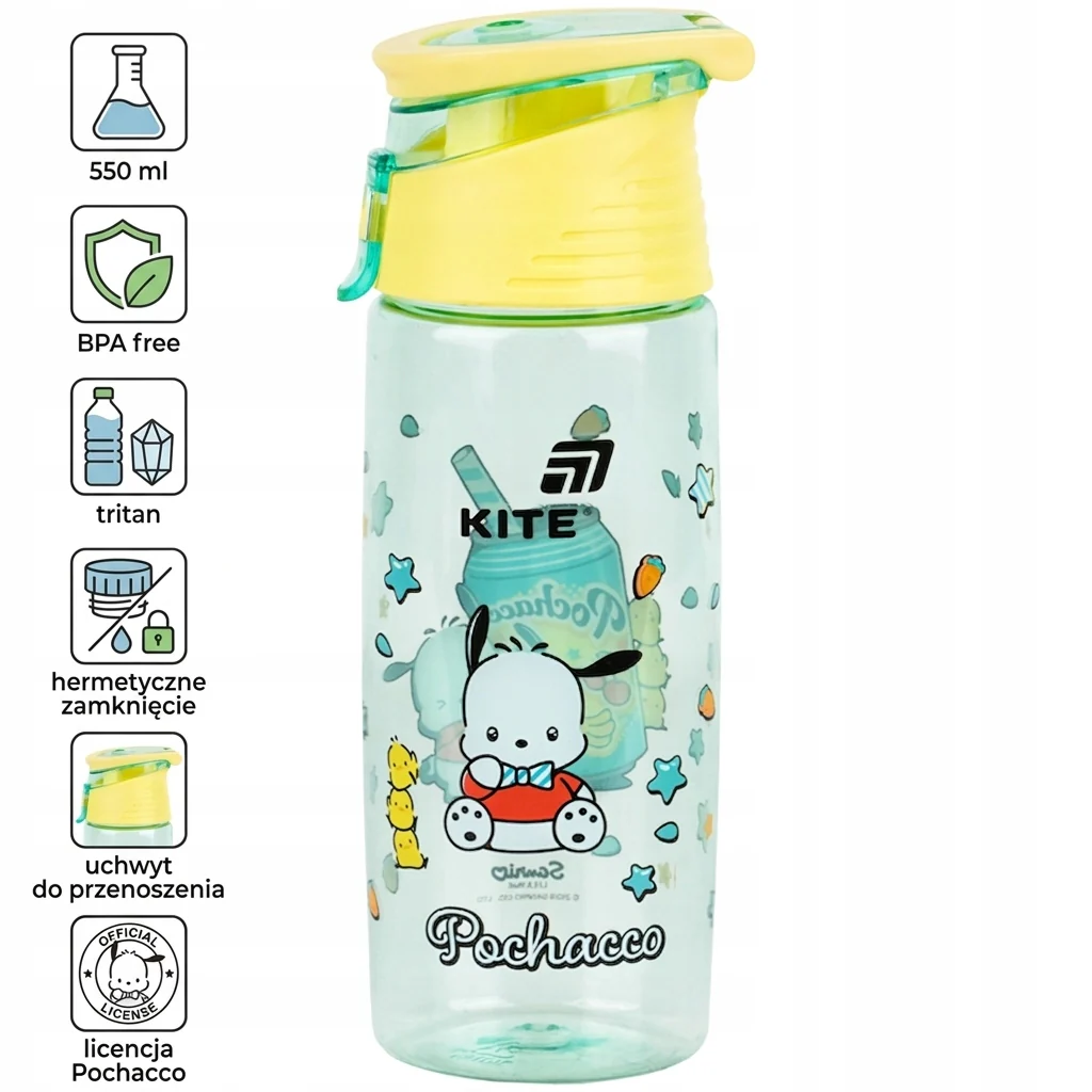 Butelka dla dzieci na wodę Kite Pochacco tritanowa 550 ml przezroczysta - Image 3