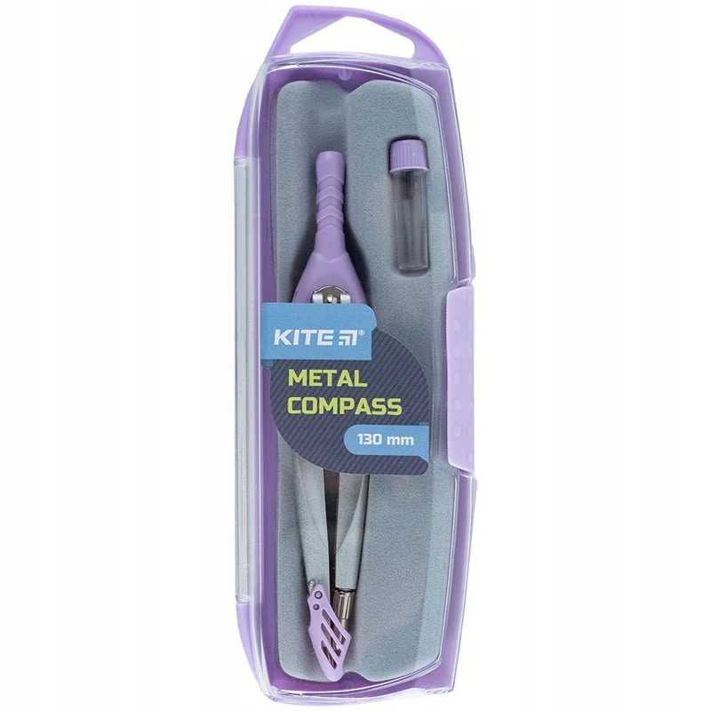 Zestaw kreślarski cyrkiel szkolny 130 mm uniwersalny Kite Pastelini