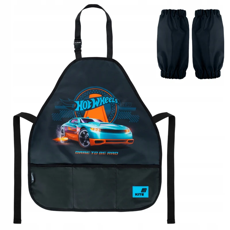 Fartuch osobne rękawy z kieszeniami dla chłopców do szkoły Hot Wheels Kite