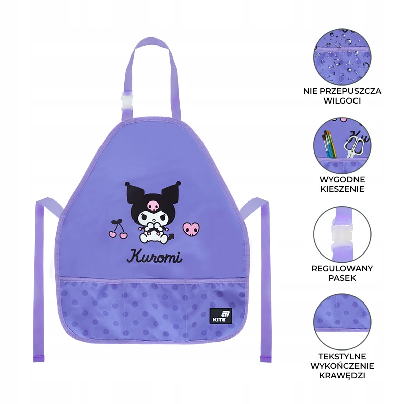 Fartuszek z rękawami dla dziewczynek Kuromi Kite ochronny do szkoły - Image 2