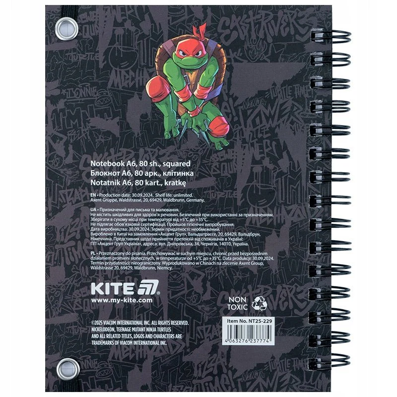 Kołonotatnik notes 80 kartek Ninja Turtles Kite - Image 4