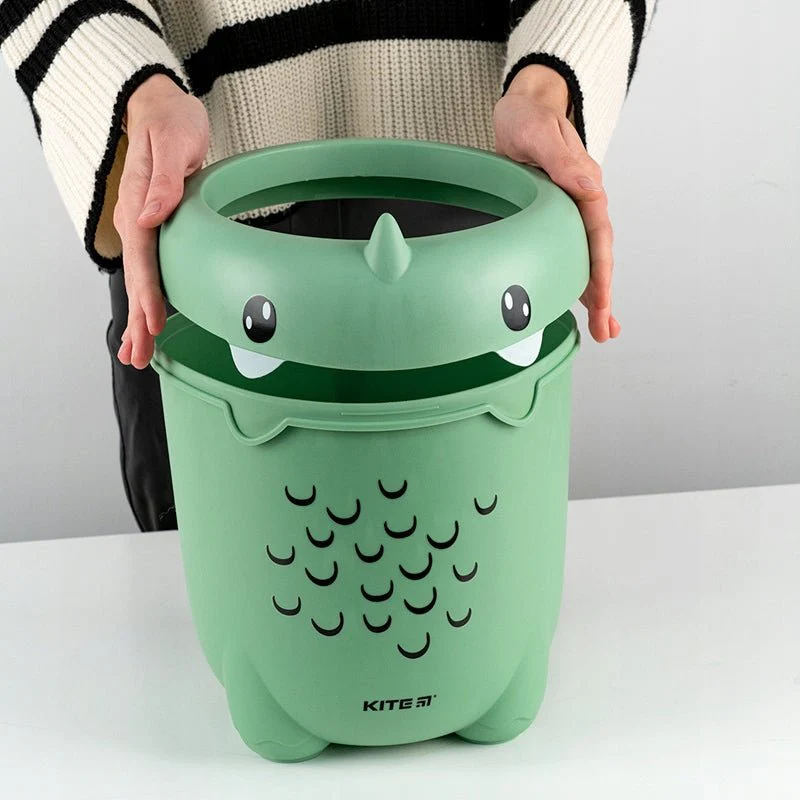 Kosz na śmieci na biurko dla dziecka zielony dinozaur - Image 7