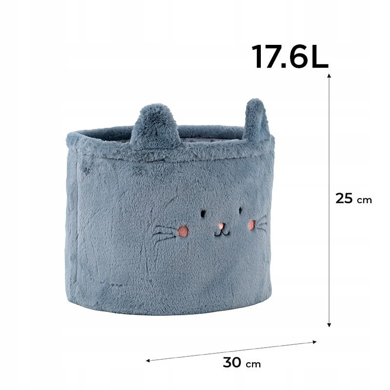 Kosz na zabawki pluszowy pojemnik organizer na drobiazgi kotek rozmiar M Kite Cute Cat - Image 3