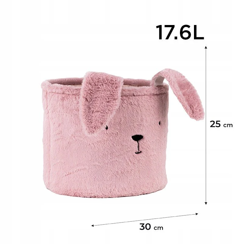 Kosz na zabawki pluszowy pojemnik organizer na drobiazgi królik rozmiar M - Image 3