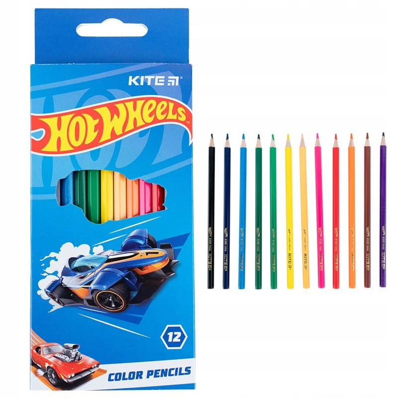 Kredki 12 sztuk 12 kolorów Hot Wheels