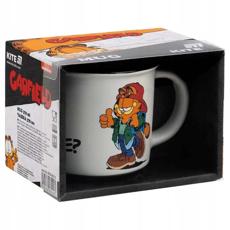 Kubek ceramiczny Garfield 370 ml biały - Image 5