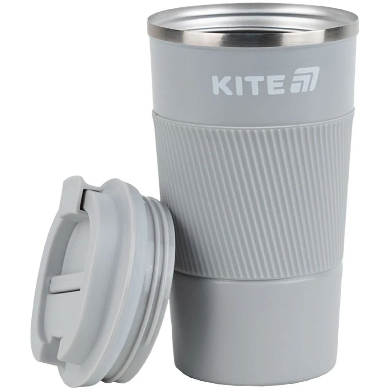 Termiczny kubek antypoślizgowy szary ze stali nierdzewnej AISI 304 510 ml Kite - Image 3