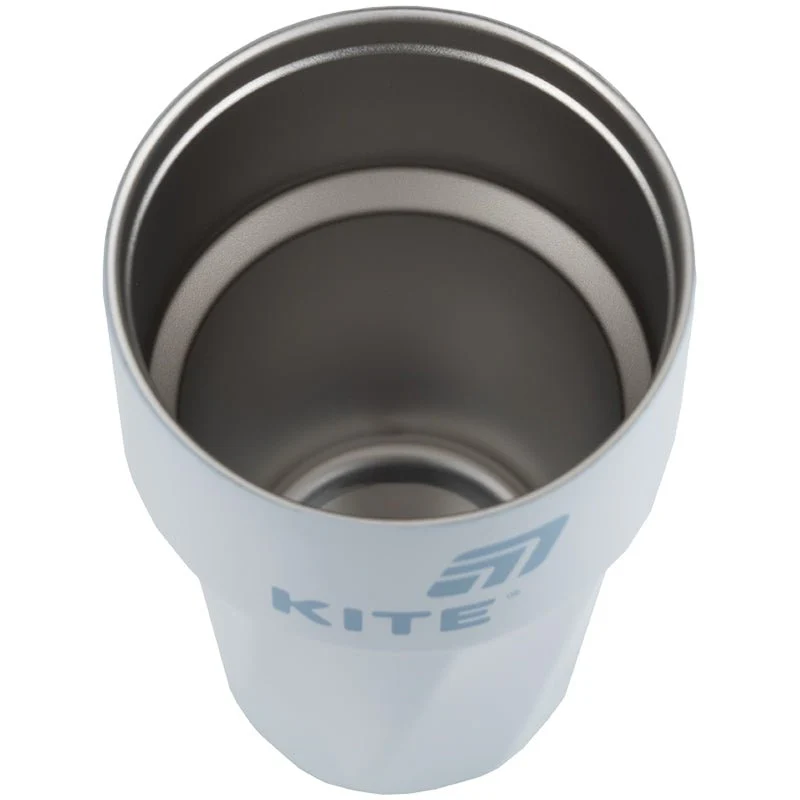 Kubek termiczny Kite antypoślizgowy biały niebieska pokrywka 450 ml Kite - Image 4