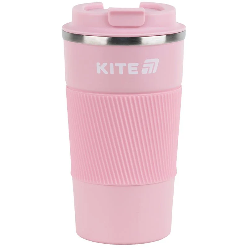 Kubek termiczny ze stali nierdzewnej antypoślizgowy różowy 510 ml Kite