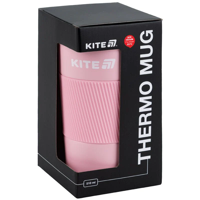 Kubek termiczny ze stali nierdzewnej antypoślizgowy różowy 510 ml Kite - Image 5