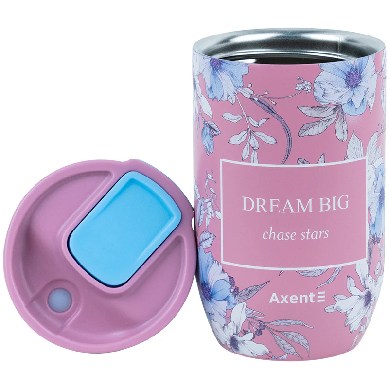 Kubek termiczny Axent Blue Elegance, 350 ml ze stali nierdzewnej - Image 3