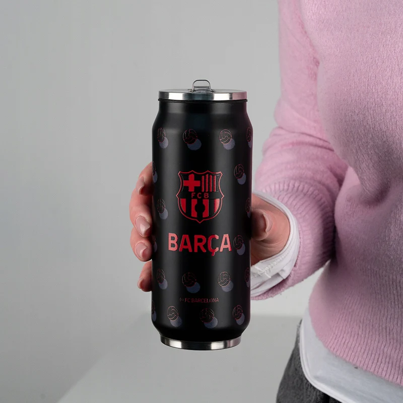 Kubek termiczny Kite FC Barcelona 500 ml ze słomką i szczoteczką do czyszczenia - Image 2
