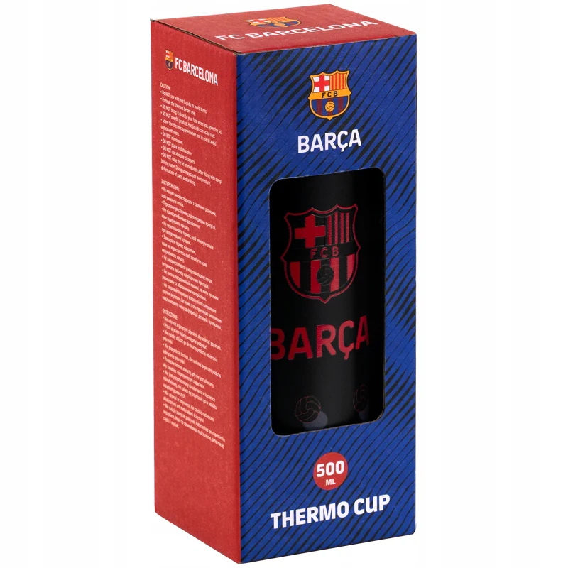 Kubek termiczny Kite FC Barcelona 500 ml ze słomką i szczoteczką do czyszczenia - Image 4