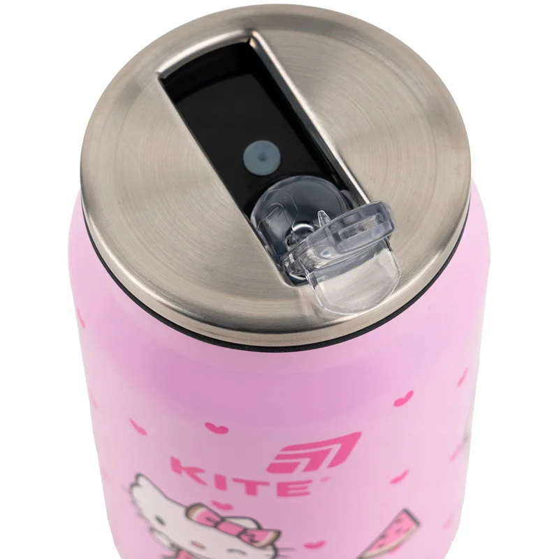 Kubek termiczny Kite Hello Kitty różowy 350 ml ze słomką i czyścikiem - Image 3