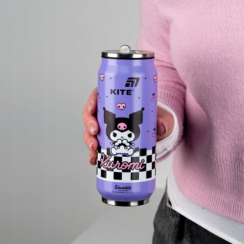 Kubek termiczny Kite Kuromi fioletowy 500 ml ze słomką i szczoteczką do czyszczenia - Image 2