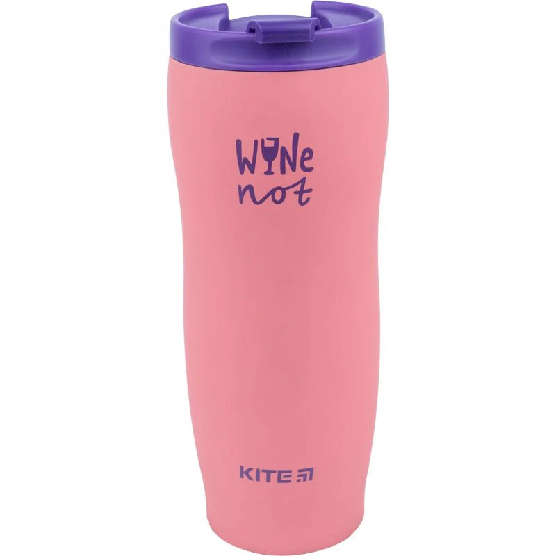 Kubek termiczny metalowy 410 ml różowy