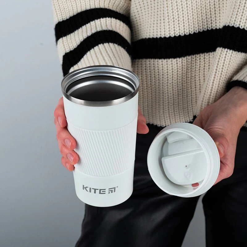 Kubek termo na napój kawę herbatę 510 ml, biały - Image 8