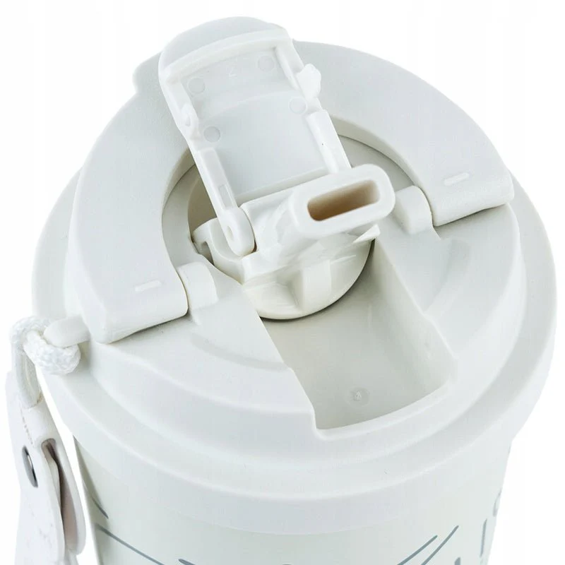 Kubek termiczny biały 540 ml z ustnikiem i słomką Kite - Image 4