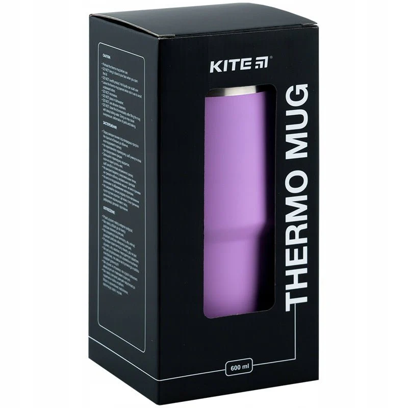 Kubek termiczny ze słomką ustnikiem 600 ml fioletowy - Image 11