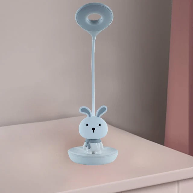 Lampa biurkowa dziecięca Bunny Kite bezprzewodowa biała na noc LED dotykowa z kablem USB - Image 2