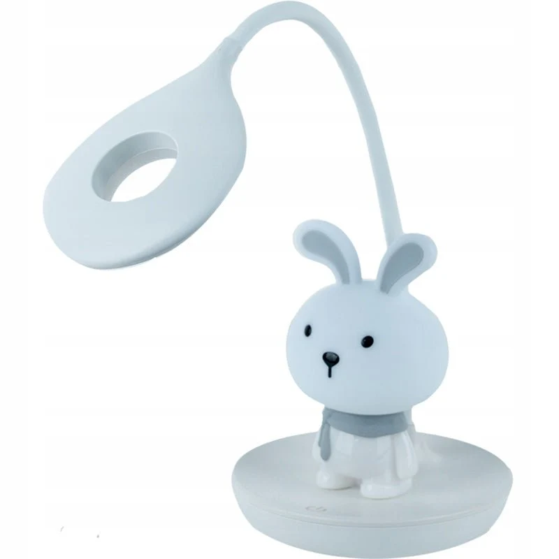 Lampa biurkowa dziecięca Bunny Kite bezprzewodowa biała na noc LED dotykowa z kablem USB - Image 5