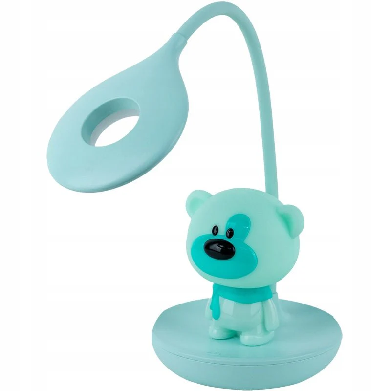 Lampa dla dzieci do nauki z miśkiem zielona LED na dotyk USB Kite Bear - Image 5