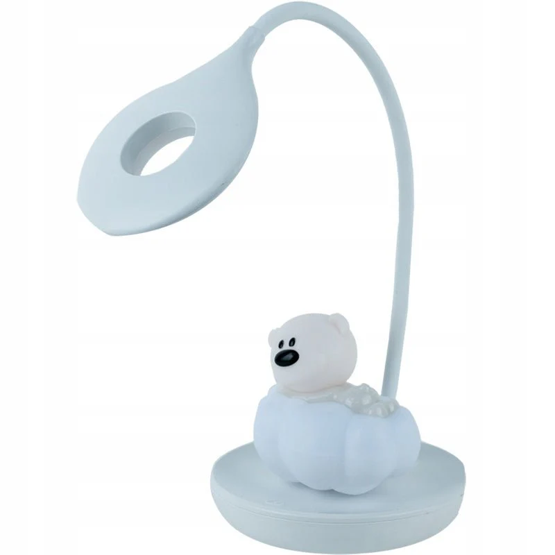 Lampa do studiowania dla dzieci na biurko biała z kablem USB bezprzewodowa z misiem Kite Cloudy Bear - Image 5