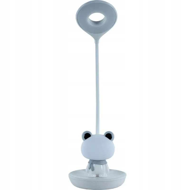 Lampa biała dla dzieci na biurko bezprzewodowa lampa nocna LED żabka Kite Froggy