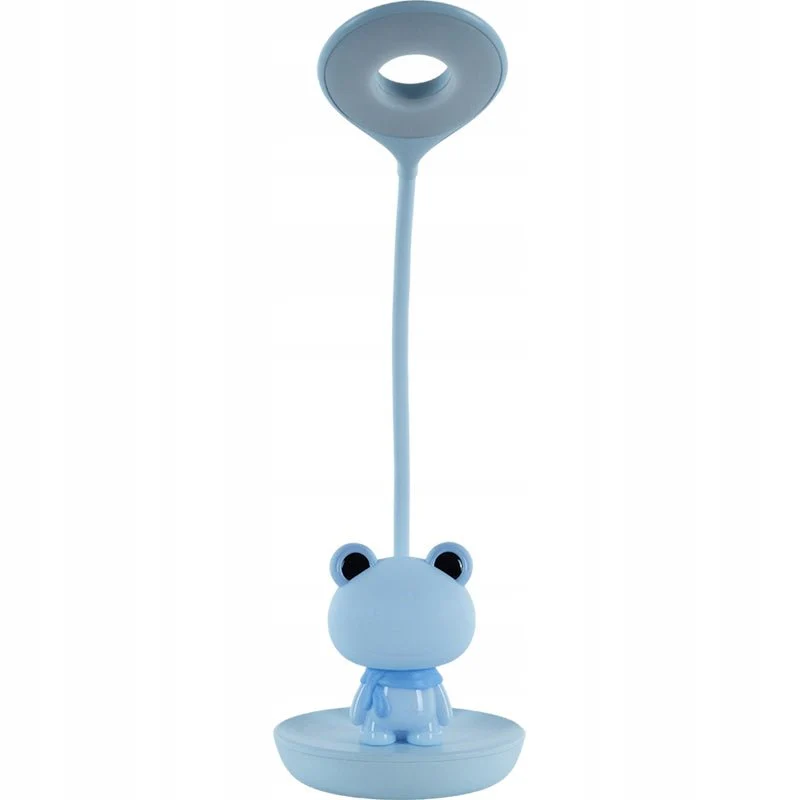 Lampka LED dziecięca niebieska żabka na dotknięcie z USB kablem Kite Froggy