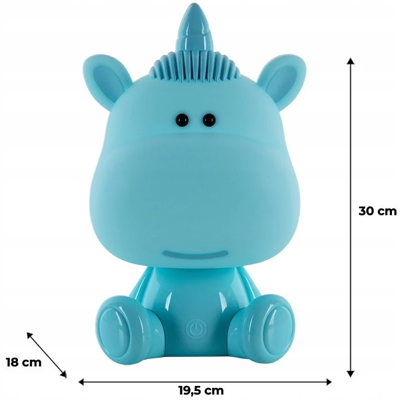 Lampka nocna dziecięca niebieski jednorożec zmienne kolory LED Unicorn Kite - Image 3
