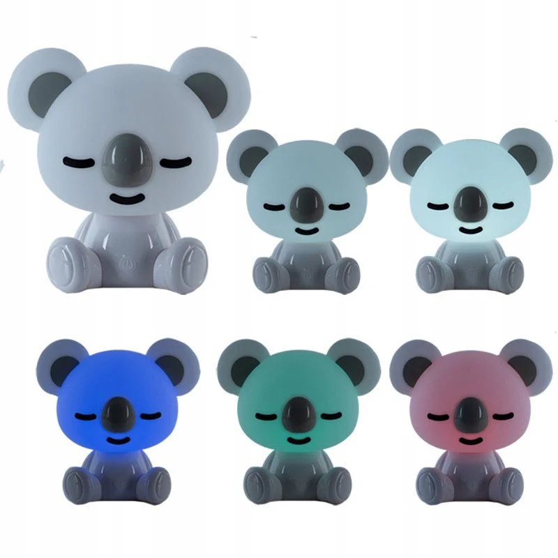 Lampa dla dziecka do snu na noc z kolorowym światłem biały miś koala LED Kite Koala - Image 4